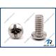 18-8/304/316 Stainless Steel Philips Slotted Round Head Serrated Machine Screws