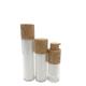 Hot sale white dual rotary bamboo airless vacuum pump cosmetic lotion bottle