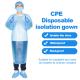 Anti Virus Nurse Inspect Troubleshooting Disposable Waterproof Safty CPE Plastic Isolation Gowns