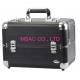 Aluminum Beauty Cases Black Makeup Boxes With Trays