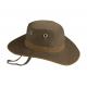 Broad Brimmed Waxed Cotton Hat , Leather Belt Poly String Tan Mens Summer Brim Hats