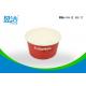 3 Oz Red Color Foodgrade Paper Ice Cream Cups / Containers Single Wall PE Coated