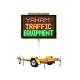 Dual Full Matrix Portable Road Signs , Led Moving Message With Optical Lens