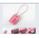 Cable zinc alloy TSA travel lock& Fashion Design pink Tsa Luggage Lock& 63g Tsa Bag Number Lock