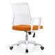 Workstation Mesh Seat Desk Chair , White And Orange Mesh Boardroom Chairs