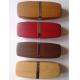 Hot selling bamboo wooden leather-glasses cases with metal band in center