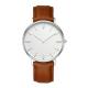 Brown Leather Watch Straps , High Accuracy Sapphire Crystal Glass Watch