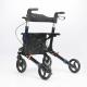 Foldable Aluminum Shopping Walker Walking Aid With Bag Crutch Place Holder Wire Brake Handle