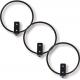 6 Inch 3 Piece Black Plant Pot Stand Ring Wall Mount Metal Powder Coated Finishing Home Decor