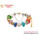 Valentine gift Silver bracelet with European charm beads silver colourful beads jewelry