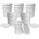 5 Gallon White Bucket & Lid - Durable 90 Mil All Purpose Pail - Food Grade - BPA Free Plasti (5 Gal. W/Lids - 6pk)