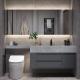 Custom Bathroom Vanity Units Slate Washbasin Toilet Combination Smart LED Mirrored Cabinet