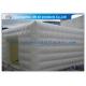 Double Stitching Whiten Inflatable Lawn Tent With Cube Bubble / Square Structure