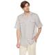 Pleats Laces Short Sleeve Guayabera Mens Linen Camp Collar Shirt With 2 Pockets