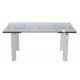 200cm Length Extendable Glass Dining Table Fire Resistant With Steel Base