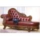 Brown Italian Leather Luxury Chaise Lounge Handcraft