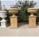 Marble statue planter stone carvings flowerpot sculpture,outdoor stone garden products supplier