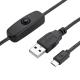 OEM ODM Micro USB Cable , USB Charging Cord 3.3ft With ON OFF Switch