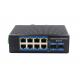 10/100/1000Mbps Unmanaged Industrial SFP Ethernet Switch Gigabit 2 SFP to 8 RJ45 Ethernet Switch SC/FC/ST/LC/SFP Port Din Rail Mount DC24V