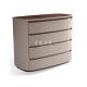 High End British Style Modern Leather 4 Drawer Chest