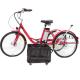 24 Inches Pink Multifunctional Adult Tricycle with Passenger Seat Removable