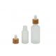 Frosted 50ml Bamboo Glass Essential Oil Dropper Bottles