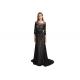 Evening Party Woven Fabric Long Evening Gowns Boat Neckline Floor - Length