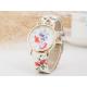 Fashion Trend Exquisite Geneva Ladies Floral Leather Watch Strap Watch