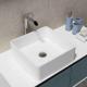 White Square Counter Top Wash Hand Basin Artificial Stone Bathroom Sink