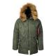 Multi Pocket Mens Warm Long Winter Bomber Jacket With Fur Hood Removable