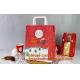 Christmas paper shopping bag, shopper, Customized Reusable Brown baguette bag /kraft paper bread bag with window, handle
