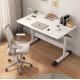Wood Grain Manual Height Adjustable Lifting Tea Desk White Coffee Table For Office