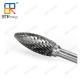 6mm Shank Tungsten Solid Carbide Flame Shape Type H Rotary Burrs Double thread