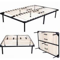 Hotel Square Black Metal Slatted Bed Base , Detachable Metal Sprung Bed Base