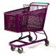 Unfolding Supermarket Shopping Trolley , Plastic Shopping Cart