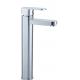 Brass Deck Mounted Bathroom Vessel Sink Faucets / Flat Handle Monobloc Basin Tap