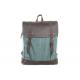 CL-520 Light Blue Vintage Backpack Leather and Canvas Bag for Travel