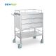 Hospital 3 Drawers Stainless Steel  Medical Medicine Trolley