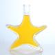 Whiskey Gin Rum Vodka Glass Liquor Bottle Star Shape with Cork Top and Glass Base