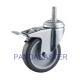 100mm Institutional Casters Rubber Wheels TPR Castors With Dual Lock