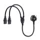 BSI Approved Y Branch Extension Cable UK 3Pin To IEC C13 Female Socket Supply Cord