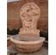 Lotus Flower Carved Pink Marble Stone Wall Water Fountain