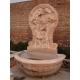Lotus Flower Carved Pink Marble Stone Wall Water Fountain