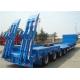 Heavy Equipment Delivery Lowboy Semi Trailer 4 Axle 80tons Top Flange Thickness 14mm