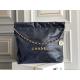 22S Calfskin Navy Chanel 22 Trash Bag Small Handbag ODM