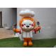 Eco - Friend Shopping Mall Decoration Fiberglass Lovely Chef With Painting
