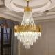 E12 Rustproof Modern Crystal Chandelier Brushed Gold Dining Room Chandelier ISO9001