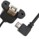 Custom Screw Locking 90 Degree Angle Micro B Male USB 2.0 Type B Female Panel Mount Extension Cable