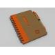 Promotional School Recycled Paper Notebook With Ball Pen 70 Sheets