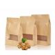 Printing eco friendly recycled resealable k kraft paper bag with clear window for Food